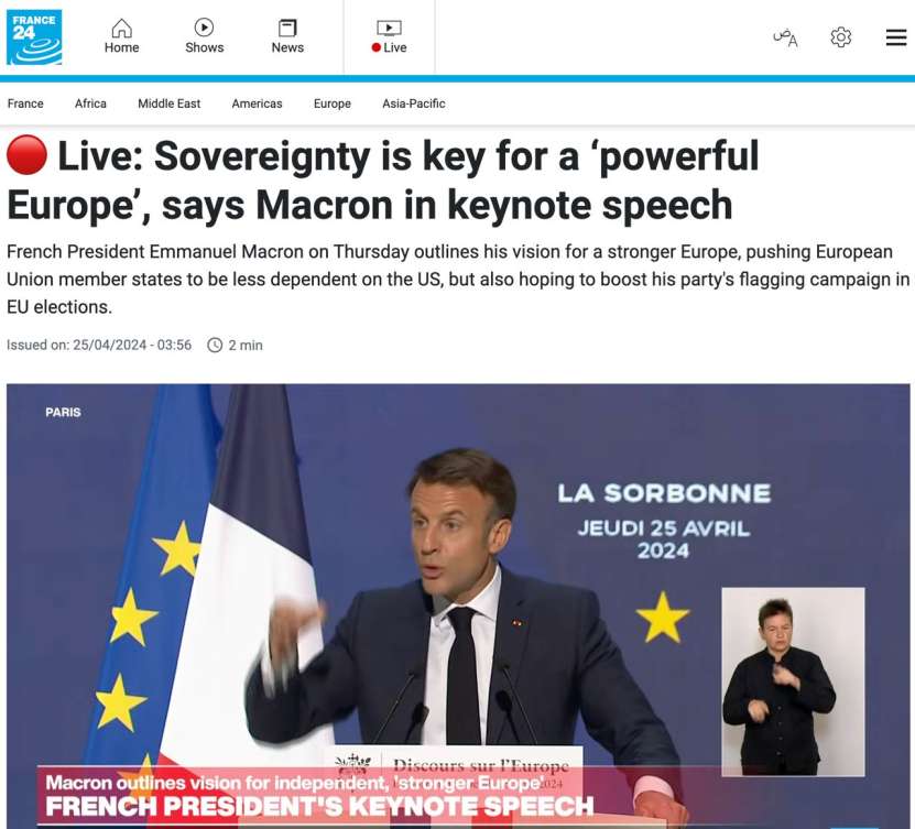 Teatru sau pe bune? Pe 25 aprilie 2024, președintele Macron s-a revoltat împotriva foștilor stăpâni!