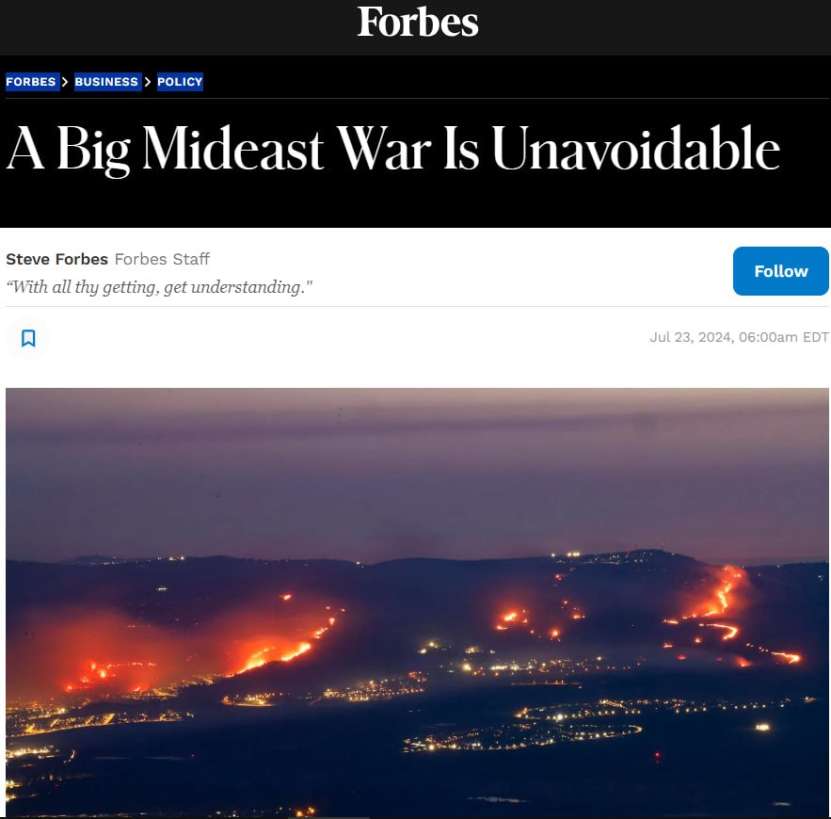 „Un război major în Orientul Mijlociu este inevitabil” (Steve Forbes)