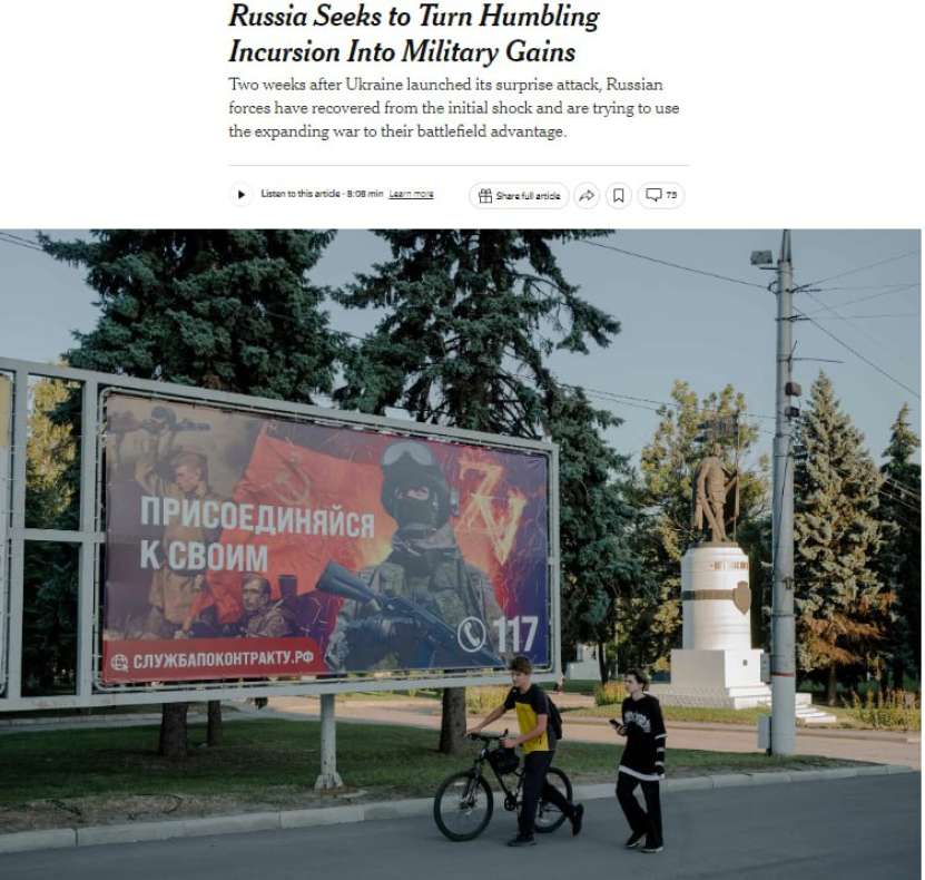 Rusia va transforma intrarea armatei ucrainiene în regiunea Kursk într-un suces al său