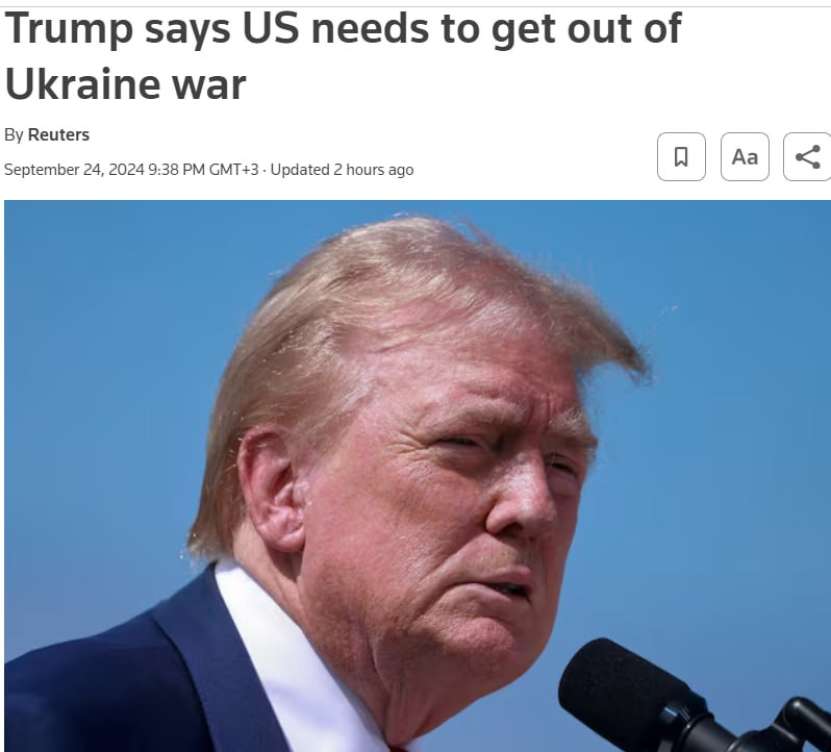 „Dacă voi câștiga alegerile, voi scoate SUA din războiul din Ucraina” (Donald Trump)