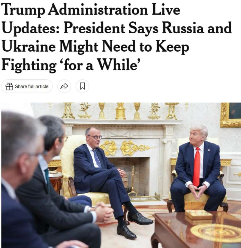 „Misiunea pro-ucraineană și pro-război a lui Friedrich Merz la Casa Albă a eșuat” (The New York Times)