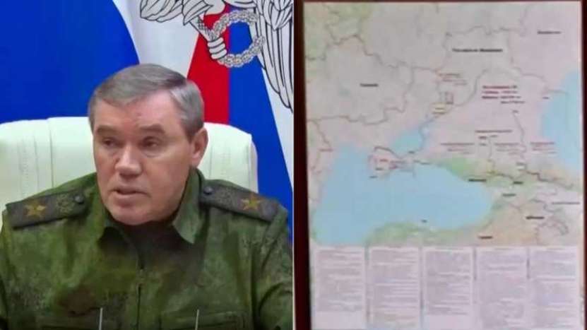 Atenție! În biroul șefului Statului Major General al Federației Ruse Valery Gherasimov se află o hartă a Rusiei care include și Regiunea Odesa