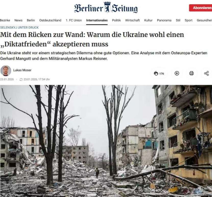 „Ucraina va fi nevoită să accepte o pace impusă!” (Berliner Zeitung) 