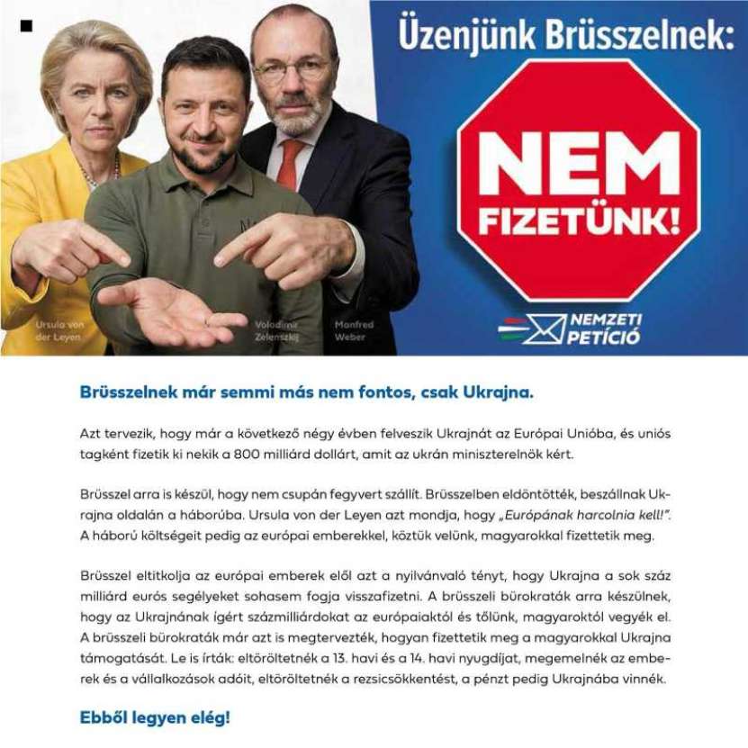Petiție lansată pe facebook de guvernul maghiar, împotriva finanțării de către UE a războiului din Ucraina