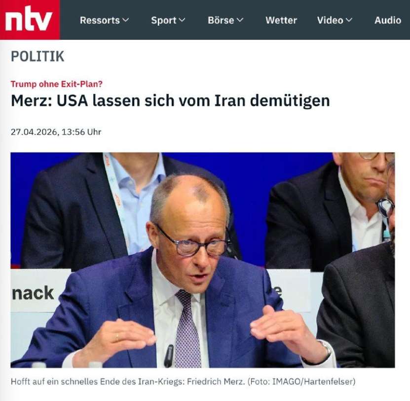 „Americanii sunt umiliți de guvernul iranian și nu știu cum să iasă din acest război” (Merz)