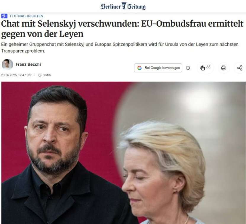 O discuție secretă a Ursulei von der Leyen cu Zelenski arată că unele țări occidentale participă direct la atacurile Ucrainei asupra Rusiei