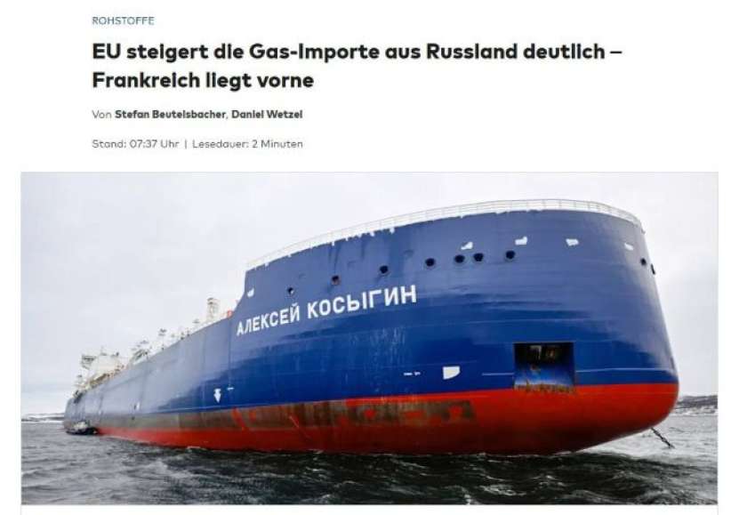 În vorbe, UE latră împotriva „dependeței de energia rusească”, dar în realitate crește pe ascuns importul de gaz lichefiat rusesc (Welt am Sonntag)