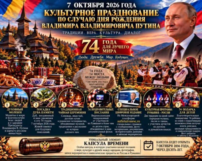 74 DE ANI, 74 DE PUNDURI ÎNTRE OAMENI! Rusofilii români sărbătoresc ziua de naștere a lui Putin