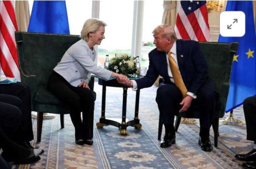 După întâlnirea cu Trump, Ursula iese cu părul ciufulit, și fraierită și cu banii luați