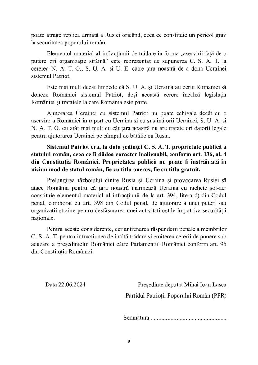 Președintele Iohannis și membrii CSAȚ sunt denunțați pentru înaltă trădare!