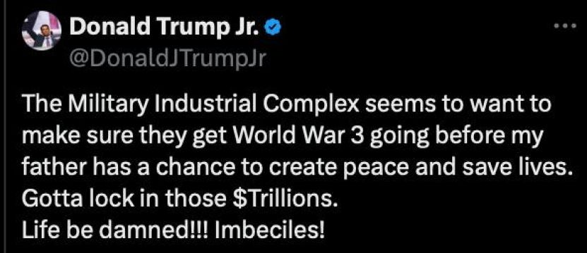 „Cei care permit Ucrainei să lovească Rusia cu rachete cu rază lungă sunt niște imbecili” (D. Trump jr.). „E o veste bună!” (Al. Soros)