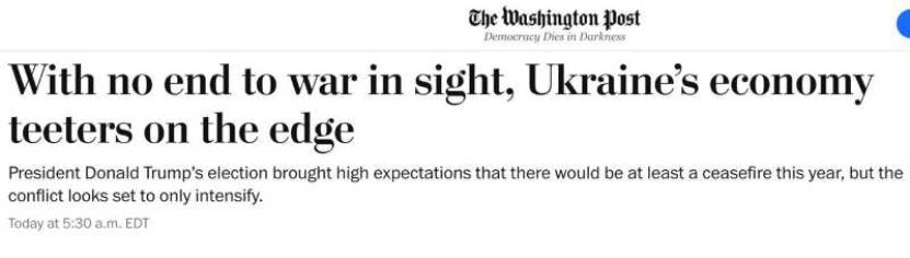 „Fără un sfârșit al războiului în perspectivă, economia Ucrainei se află pe marginea prăpastiei” (Washington Post)