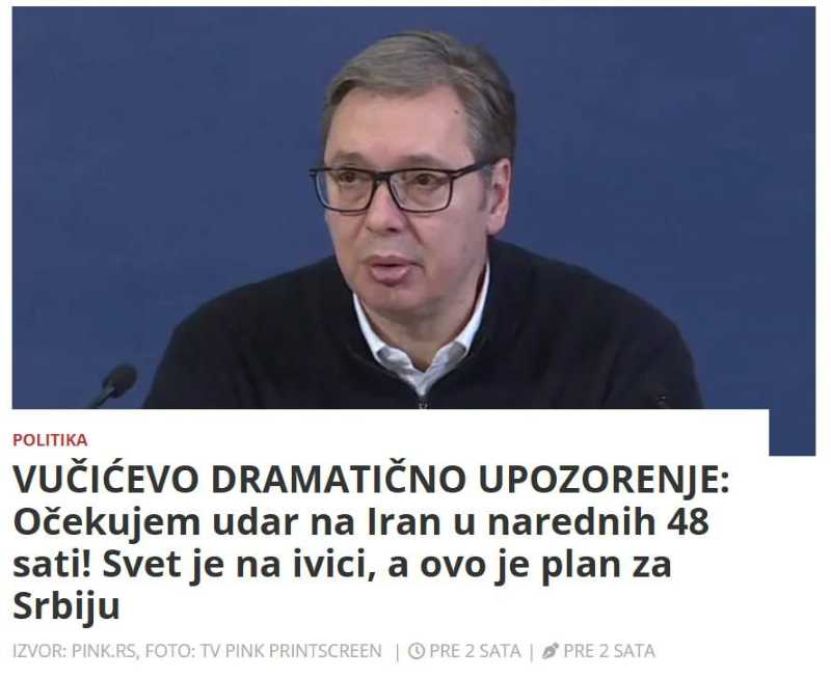 Aleksandar Vučić: „E posibil ca Trump să atace Iranul, ca să acopere scandalul de pedofilie Epstein, în care este implicat!”