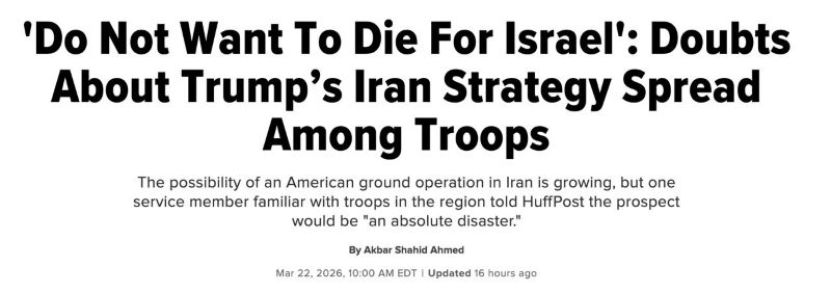 Moralul  în armata americană: „Nu vrem să murim pentru Israel!”