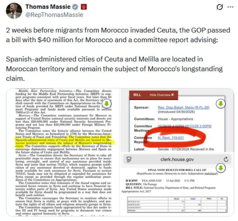 Invadarea teritoriului Spaniei de către civili marocani a fost instigată și finanțată oficial de SUA 